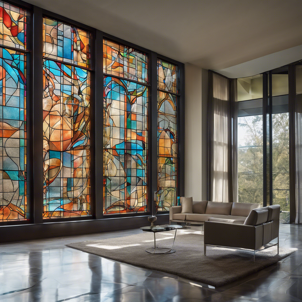 Décoration intérieure vitrail moderne